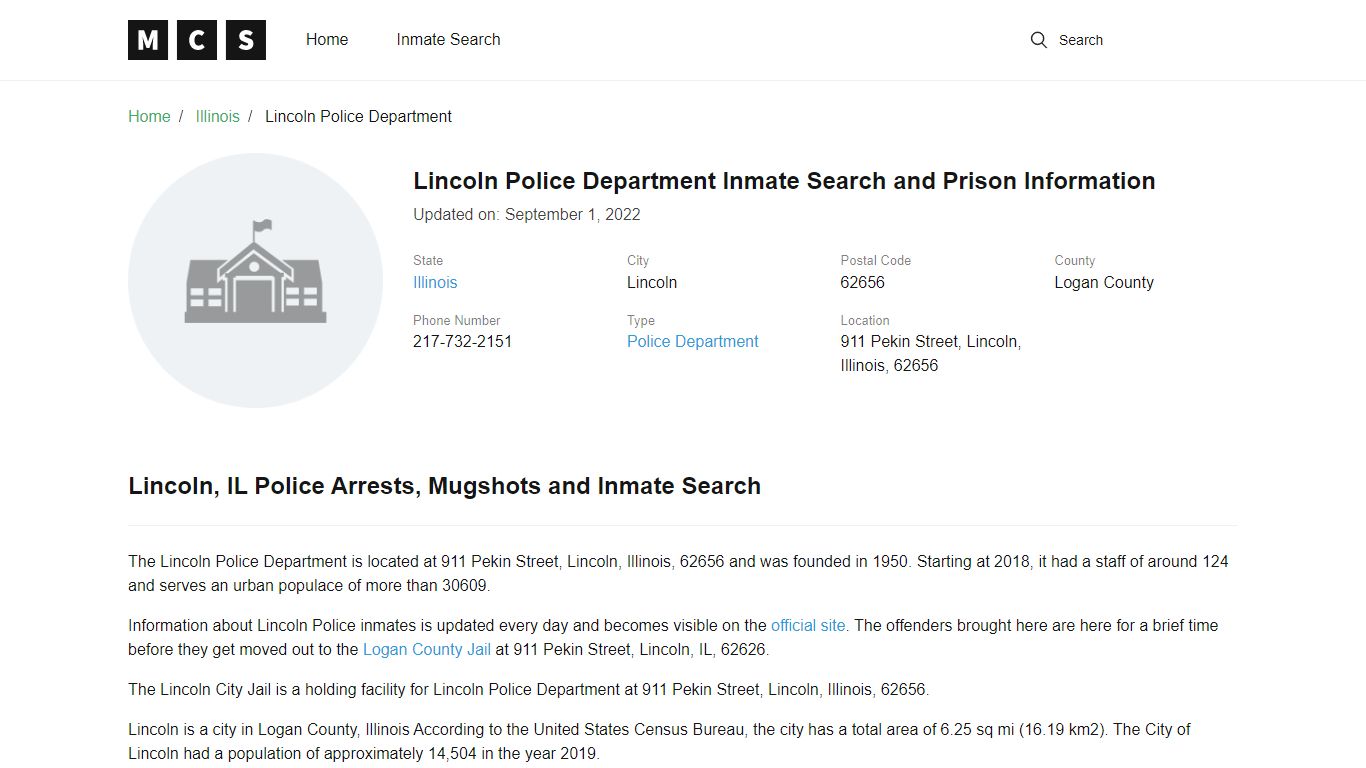 Lincoln, IL Police and Jail Records - madisoncounty-sheriff.com